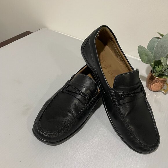 GEOX MADE IN ITALY MEN SHOES BLACK LEATHER LOAFERS SIZE 40 (US 7.5) main image 8